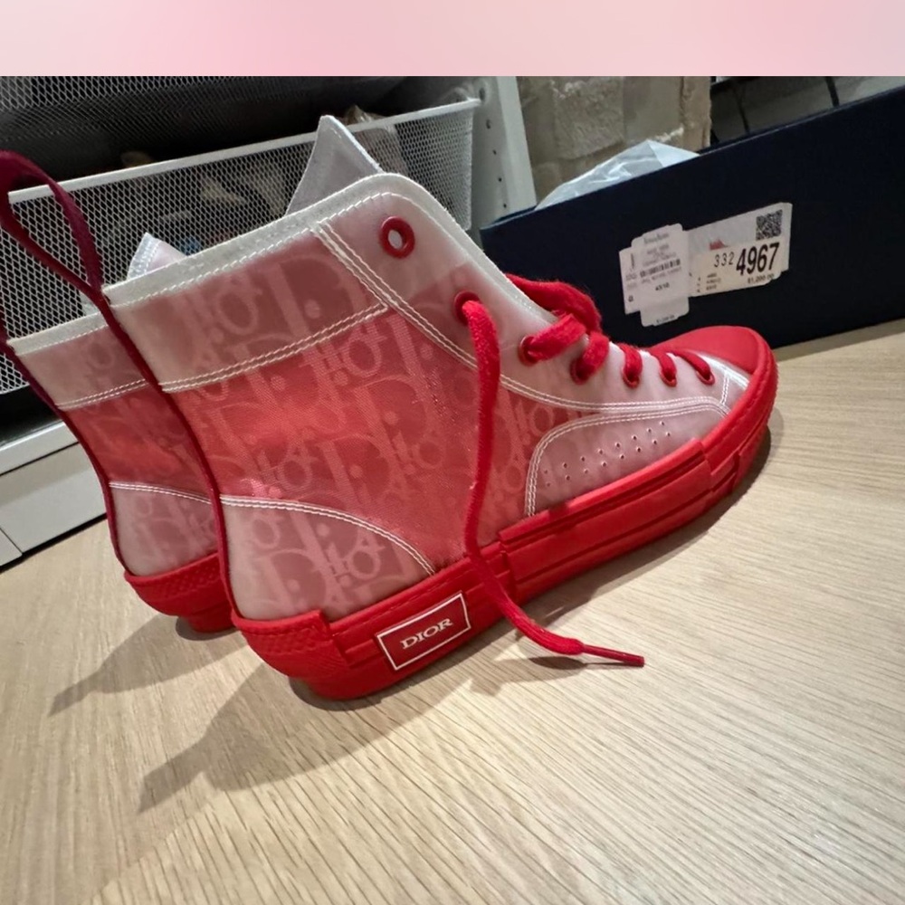 Dior b23 high red sneakers - Picture 2 of 8